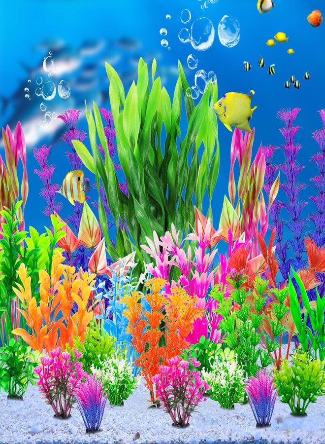 CousDUoBe Fish Tank Decorations Plants, 25pcs Plastic Plants Decorations Fish Tank Accessories Aquarium Decor Plastic Plants - Image 3